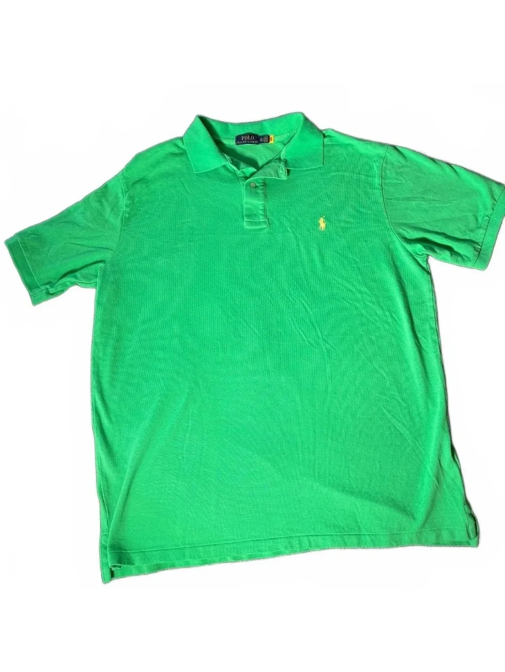 Polo Ralph Lauren XLT Collared Shirt Green Yellow Pony New Edition Great Cond